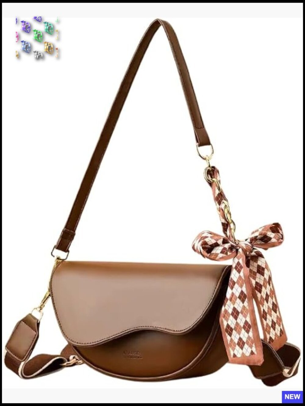 Small Vegan Leather Crossbody Purse Lightweight Travel Shoulder Bag with Bow